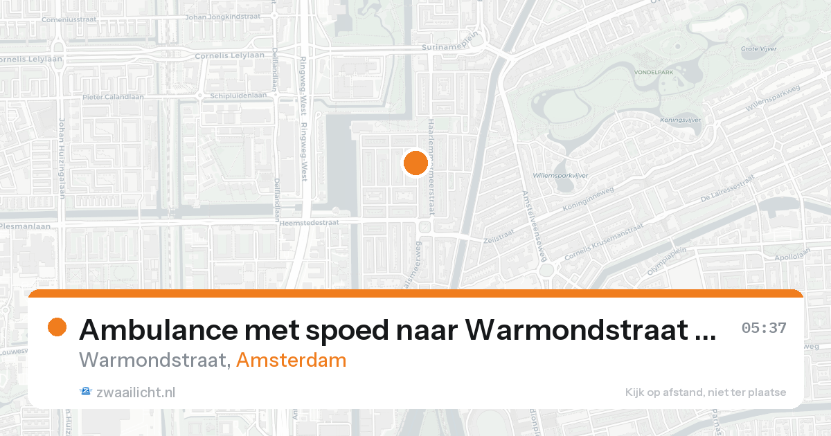 Ambulance met spoed naar Warmondstraat in Amsterdam — 31 jan 2026