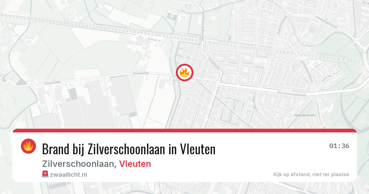 Brand bij Zilverschoonlaan in Vleuten — 20 jun 2026