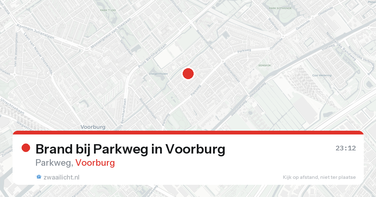 Brand bij Parkweg in Voorburg — 22 aug 2026