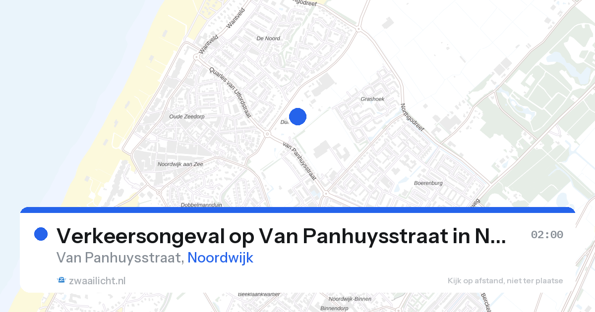 Verkeersongeval op Van Panhuysstraat in Noordwijk — 27 aug 2026