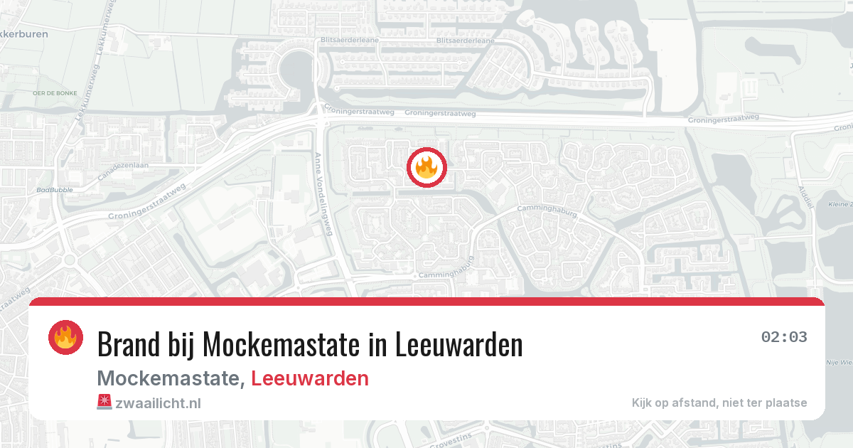 Brand bij Mockemastate in Leeuwarden — 11 jun 2026