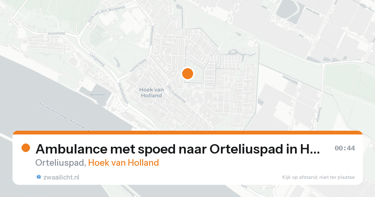 Ambulance met spoed naar Orteliuspad in Hoek van Holland — 24 aug 2026