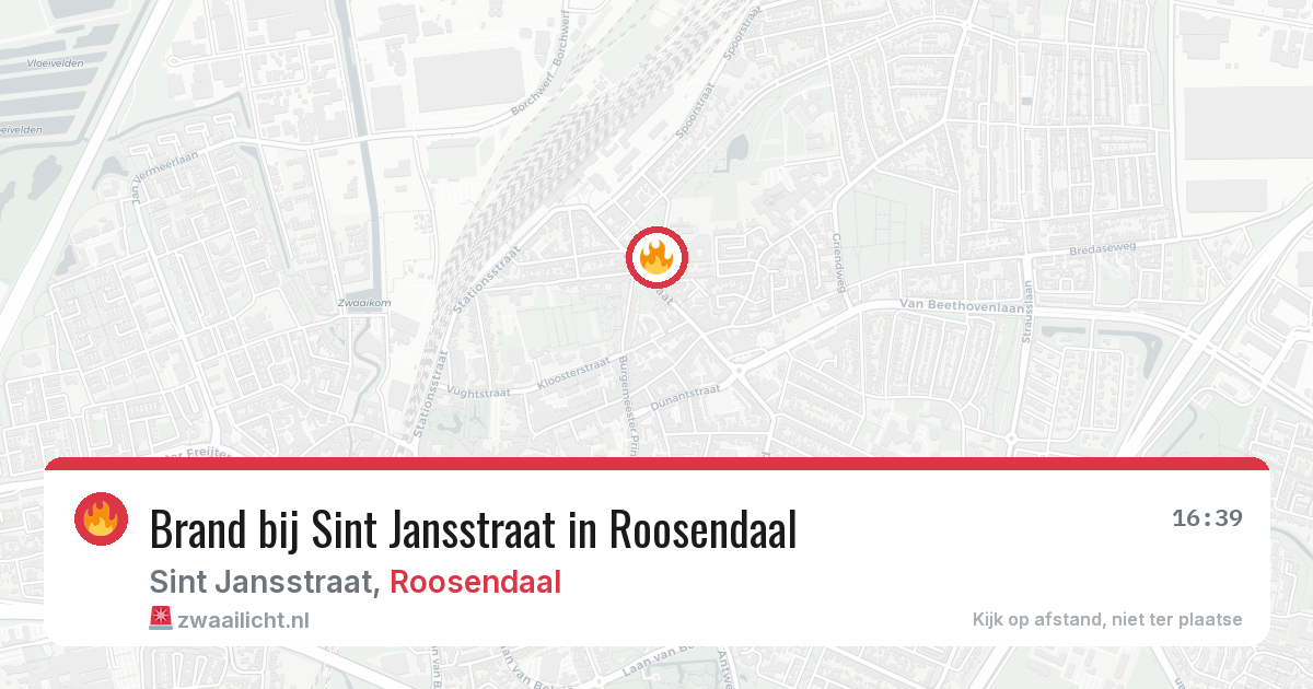 Brand bij Sint Jansstraat in Roosendaal — 27 jul 2026