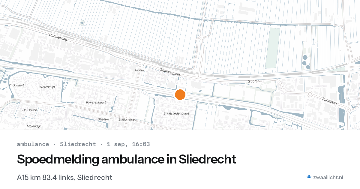 Spoedmelding ambulance in Sliedrecht — 1 sep 2026
