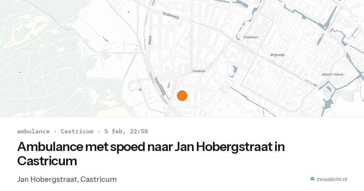 Ambulance met spoed naar Jan Hobergstraat in Castricum — 5 feb 2026