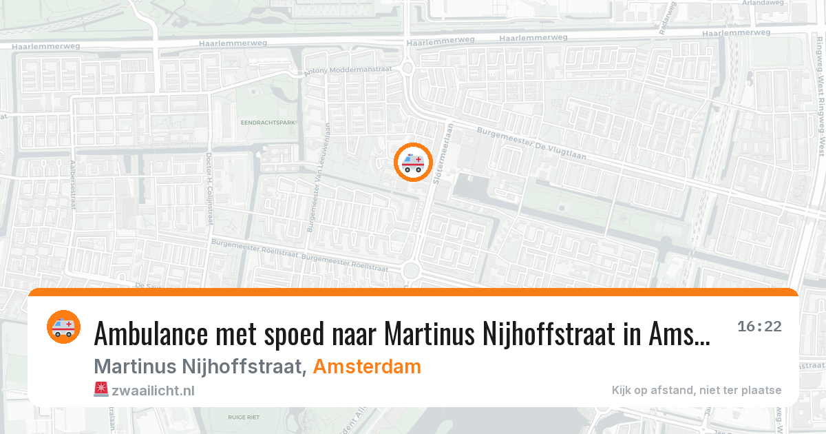 Ambulance met spoed naar Martinus Nijhoffstraat in Amsterdam — 10 mei 2026