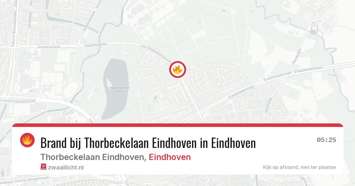 Brand bij Thorbeckelaan Eindhoven in Eindhoven — 4 jul 2026