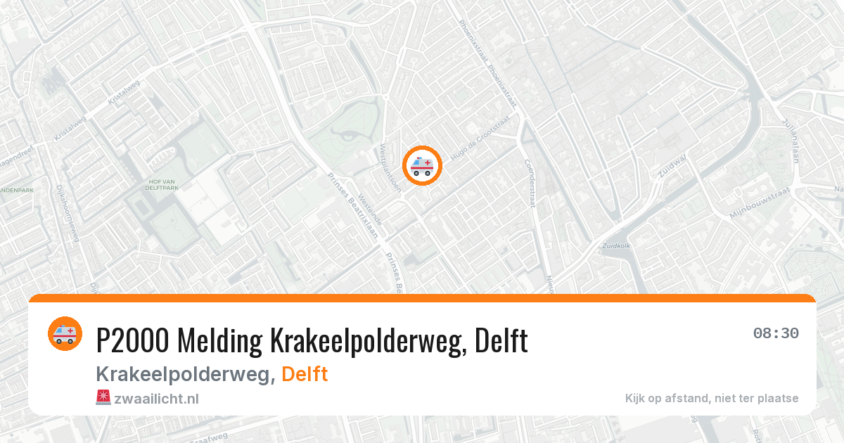 P2000 Melding Krakeelpolderweg, Delft — 17 apr 2026