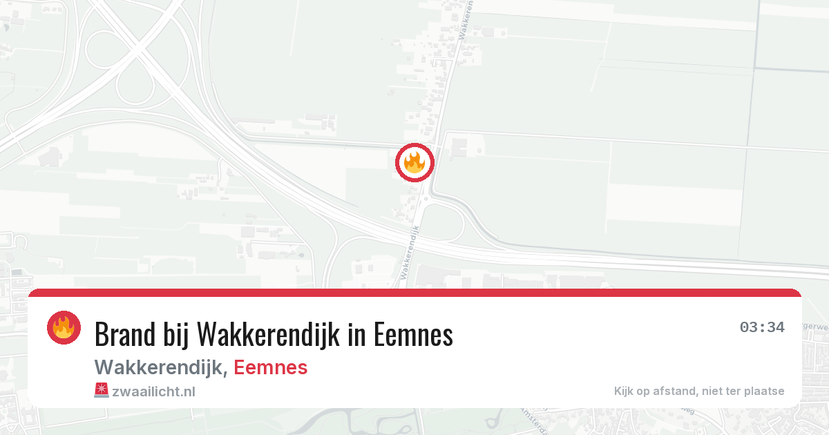 Brand bij Wakkerendijk in Eemnes — 23 mei 2026