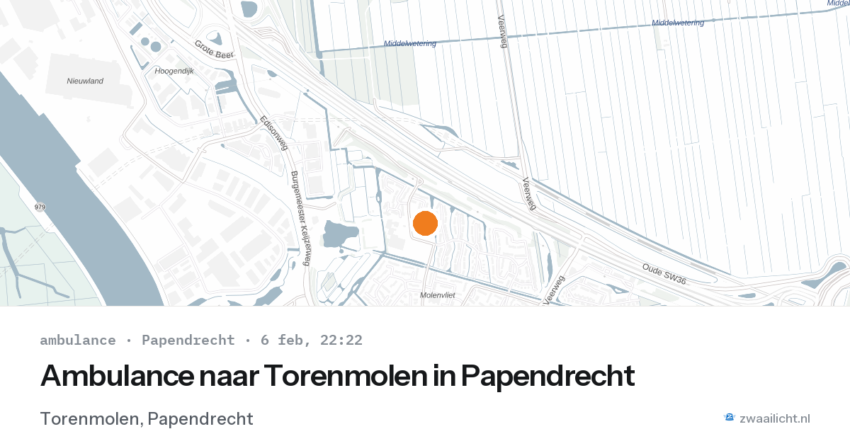 Ambulance naar Torenmolen in Papendrecht — 6 feb 2026