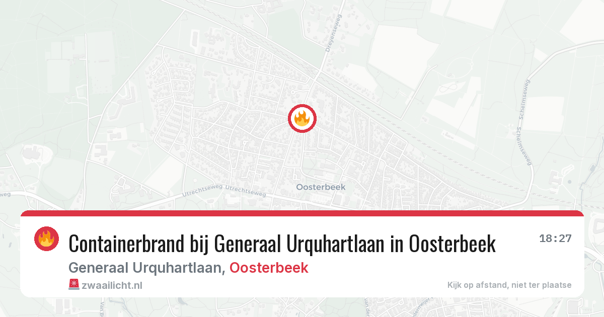 Containerbrand bij Generaal Urquhartlaan in Oosterbeek — 12 aug 2026