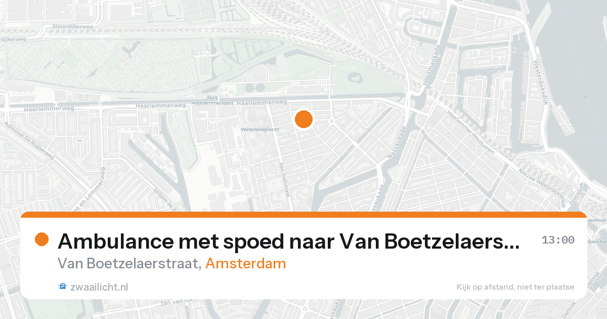 Ambulance met spoed naar Van Boetzelaerstraat in Amsterdam — 21 aug 2026