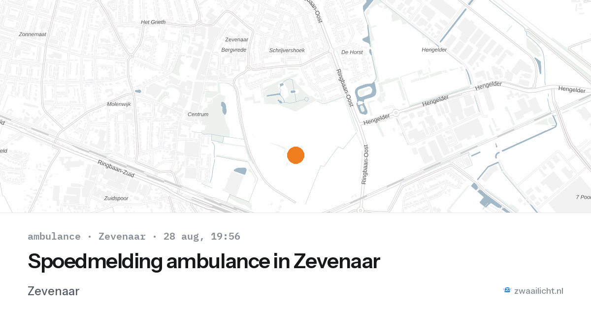 Spoedmelding ambulance in Zevenaar — 28 aug 2026