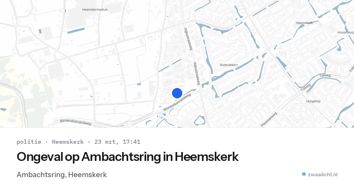 Ongeval op Ambachtsring in Heemskerk — 23 mrt 2026
