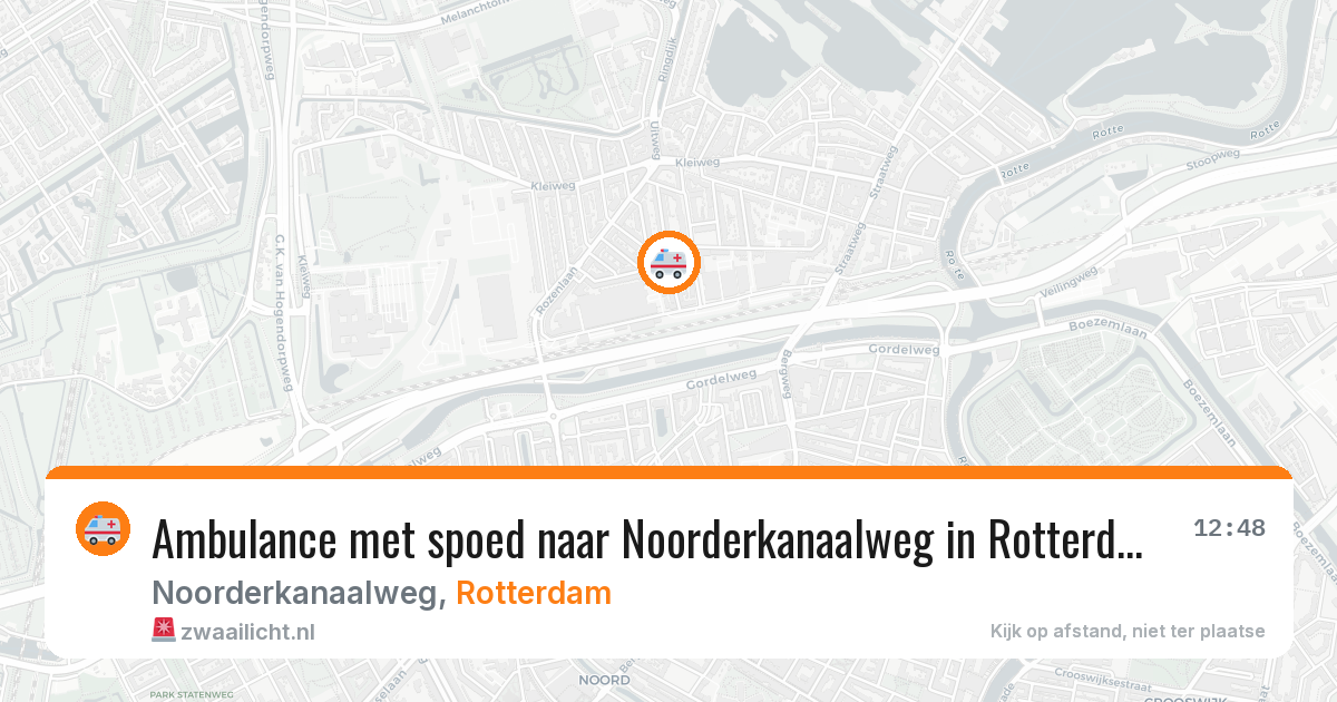 Ambulance met spoed naar Noorderkanaalweg in Rotterdam — 28 mei 2026