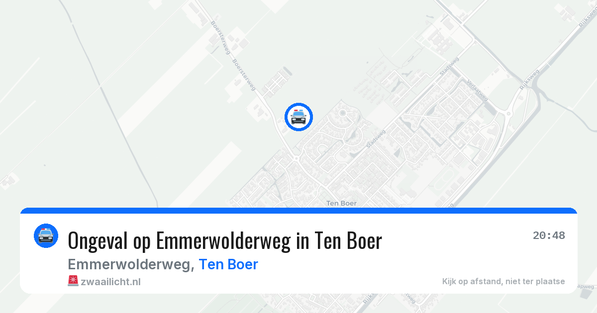 Ongeval op Emmerwolderweg in Ten Boer — 9 apr 2026