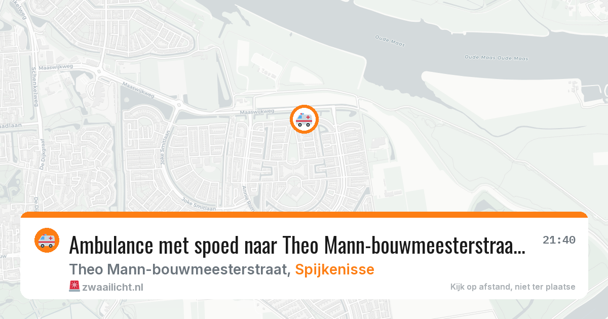 Ambulance met spoed naar Theo Mann-bouwmeesterstraat in Spijkenisse — 9 aug 2026