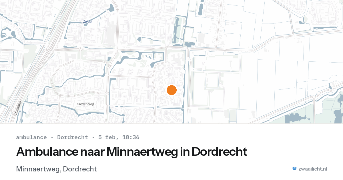 Ambulance naar Minnaertweg in Dordrecht — 5 feb 2026