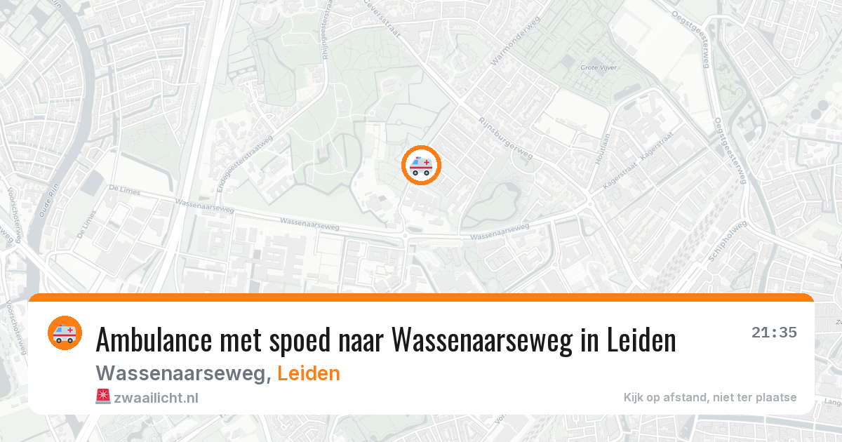 Ambulance met spoed naar Wassenaarseweg in Leiden — 14 aug 2026