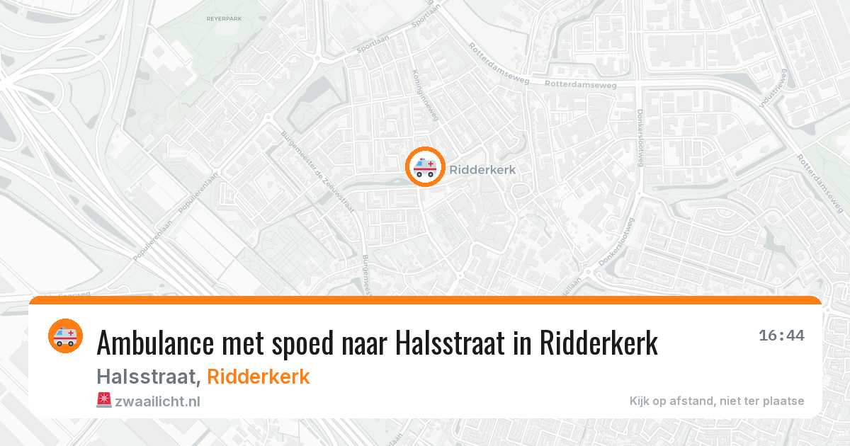 Ambulance met spoed naar Halsstraat in Ridderkerk — 22 jun 2026