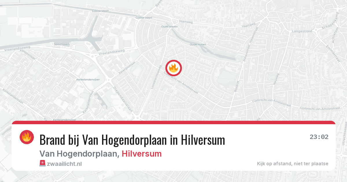 Brand bij Van Hogendorplaan in Hilversum — 19 jun 2026
