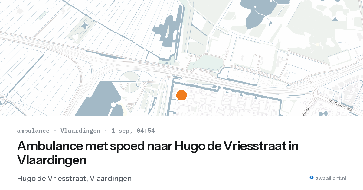 Ambulance met spoed naar Hugo de Vriesstraat in Vlaardingen — 1 sep 2026