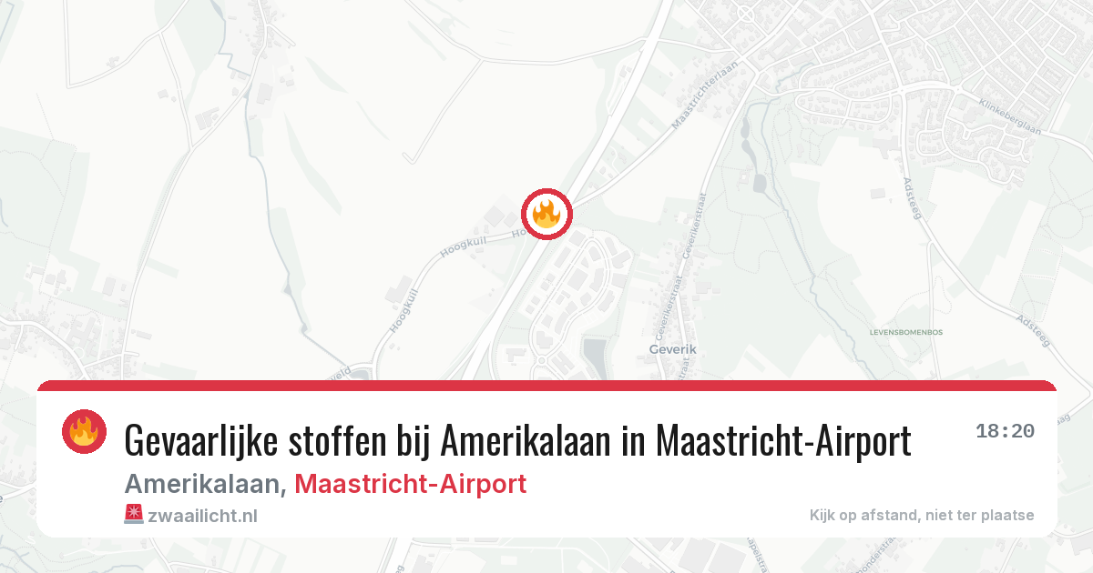 Gevaarlijke stoffen bij Amerikalaan in Maastricht-Airport — 27 jun 2026