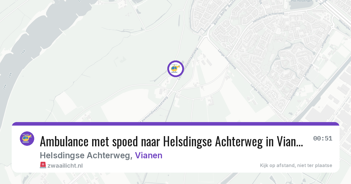Ambulance met spoed naar Helsdingse Achterweg in Vianen — 13 jun 2026
