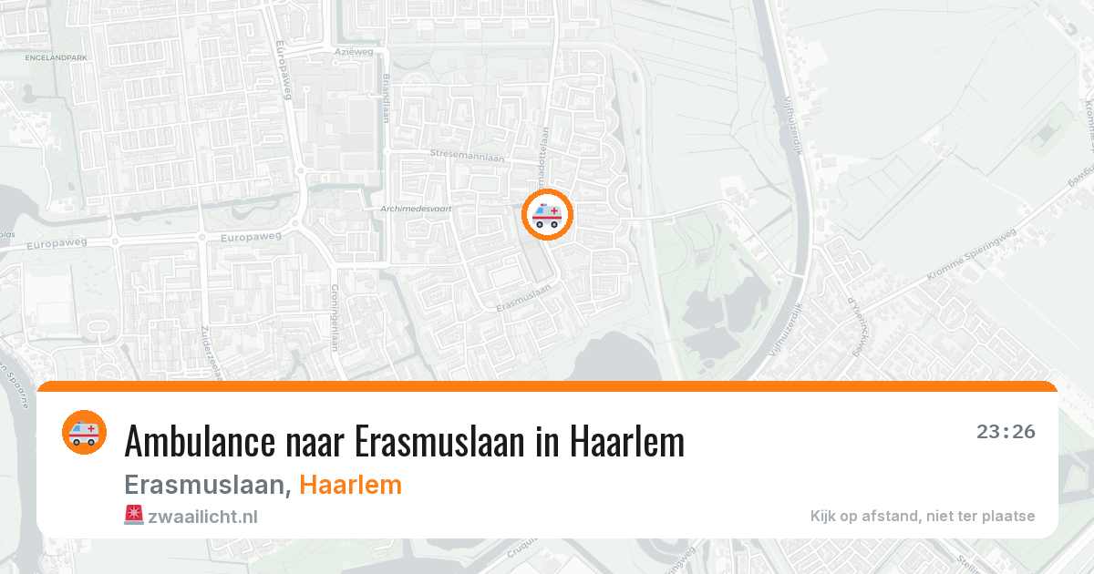 Ambulance naar Erasmuslaan in Haarlem — 29 mrt 2026