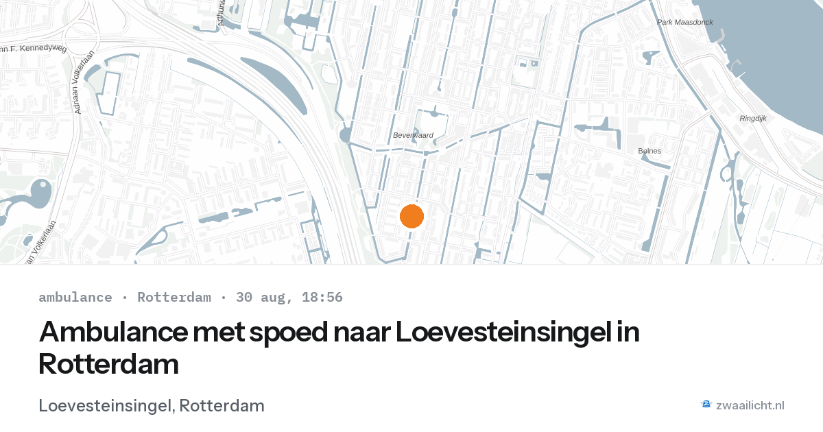 Ambulance met spoed naar Loevesteinsingel in Rotterdam — 30 aug 2026