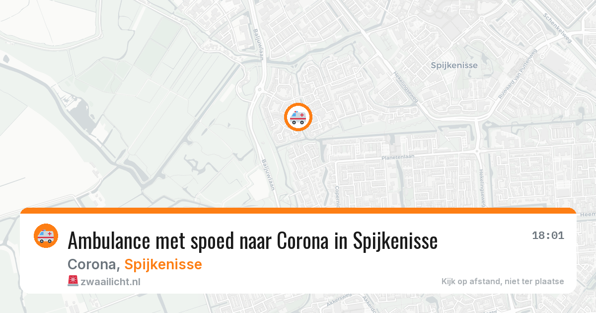 Ambulance met spoed naar Corona in Spijkenisse — 30 mei 2026