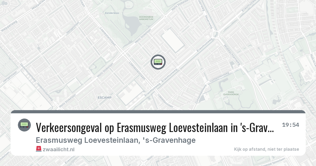 Verkeersongeval op Erasmusweg Loevesteinlaan in 's-Gravenhage — 8 feb 2026