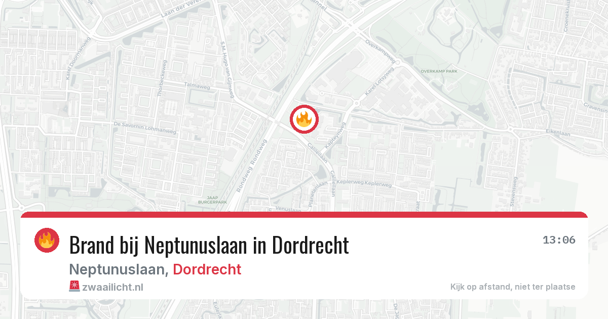 Brand bij Neptunuslaan in Dordrecht — 12 aug 2026