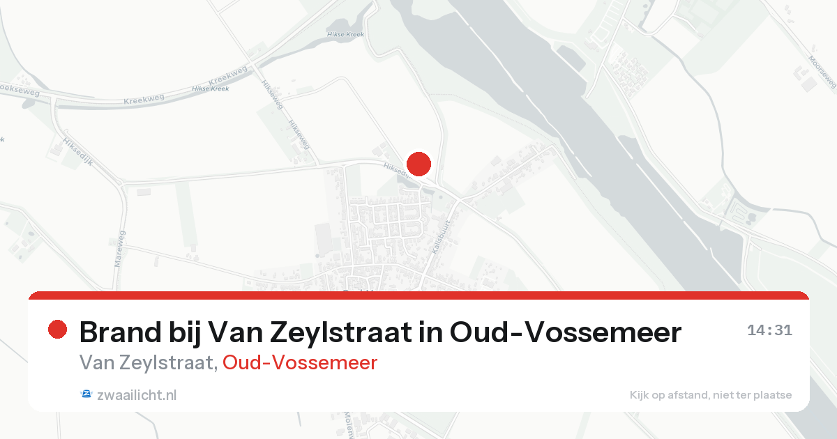 Brand bij Van Zeylstraat in Oud-Vossemeer — 16 aug 2026