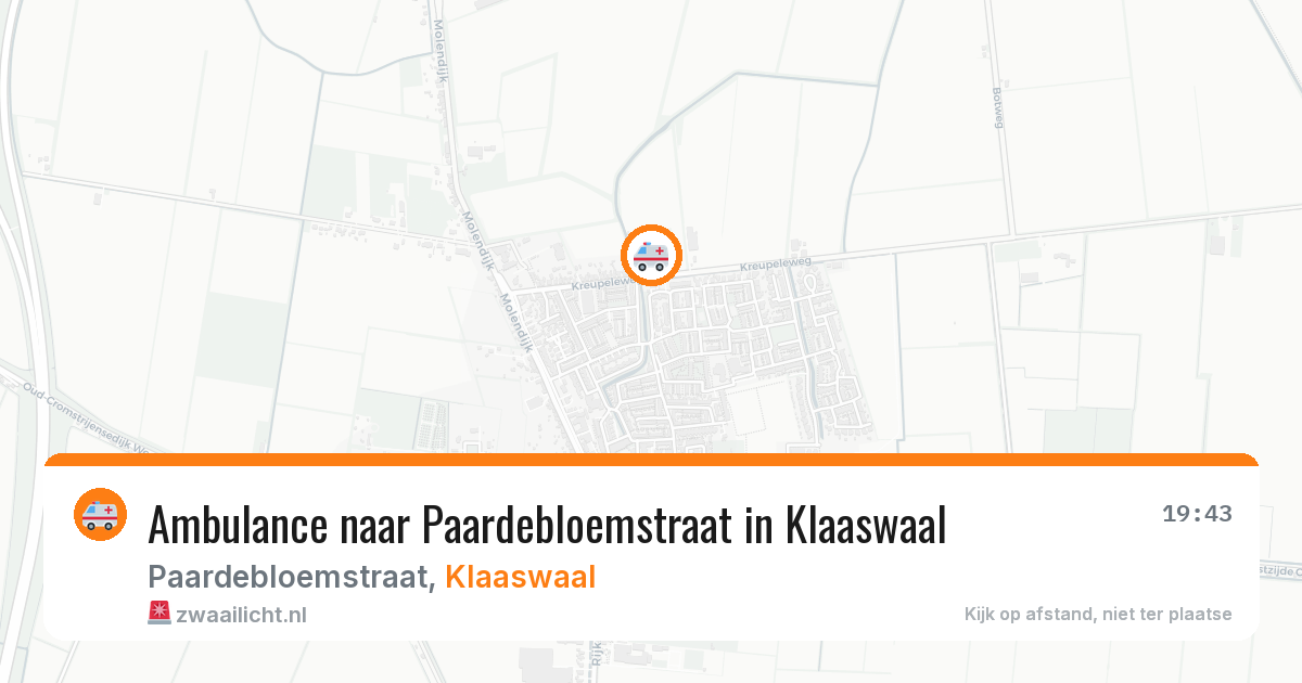 Ambulance naar Paardebloemstraat in Klaaswaal — 3 jul 2026