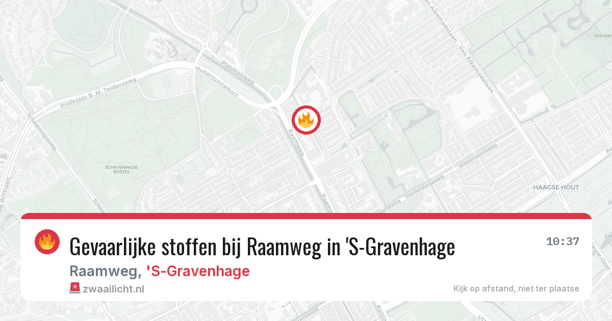 Gevaarlijke stoffen bij Raamweg in 'S-Gravenhage — 13 aug 2026