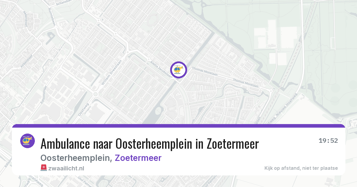 Ambulance naar Oosterheemplein in Zoetermeer — 27 jul 2026
