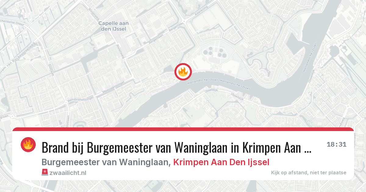 Brand bij Burgemeester van Waninglaan in Krimpen Aan Den Ijssel — 29 jan 2026