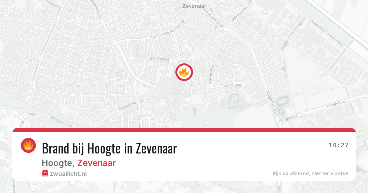 Brand bij Hoogte in Zevenaar — 7 aug 2026