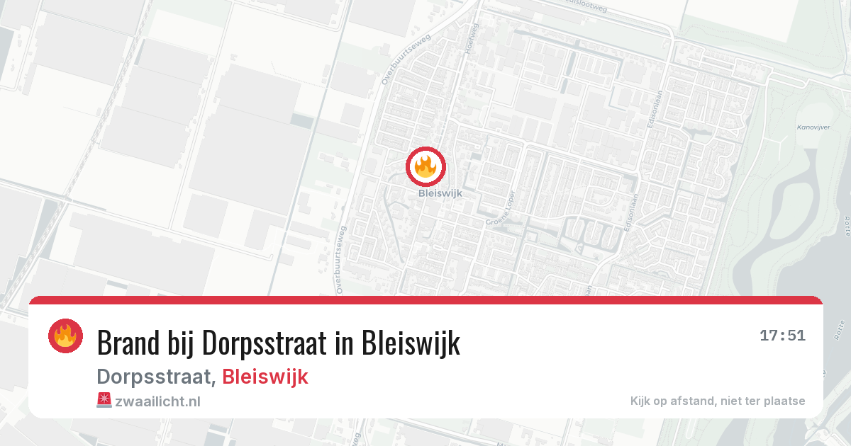 Brand bij Dorpsstraat in Bleiswijk — 9 jul 2026