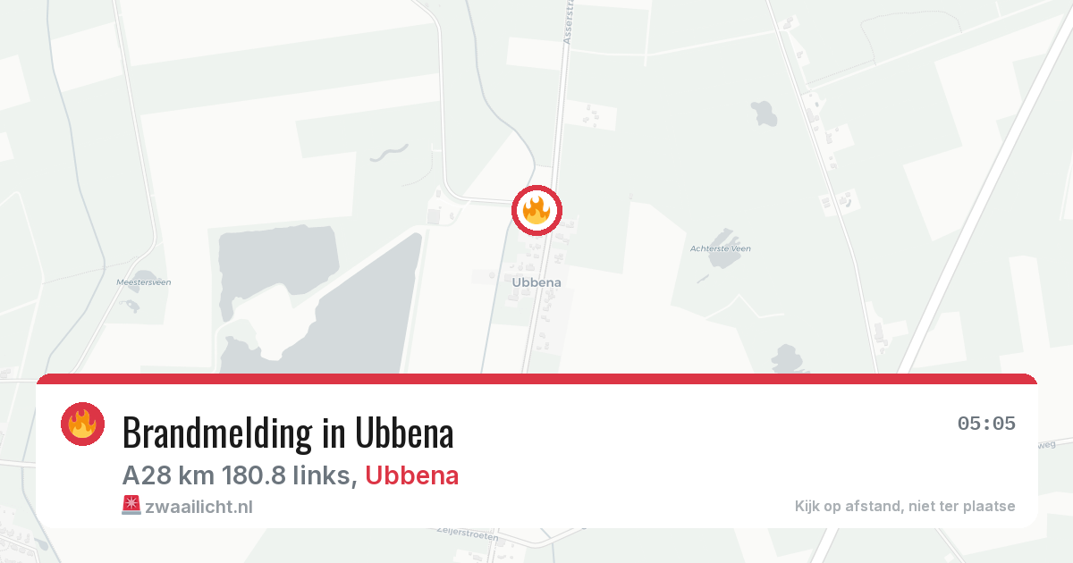 Brandmelding in Ubbena — 11 jul 2026