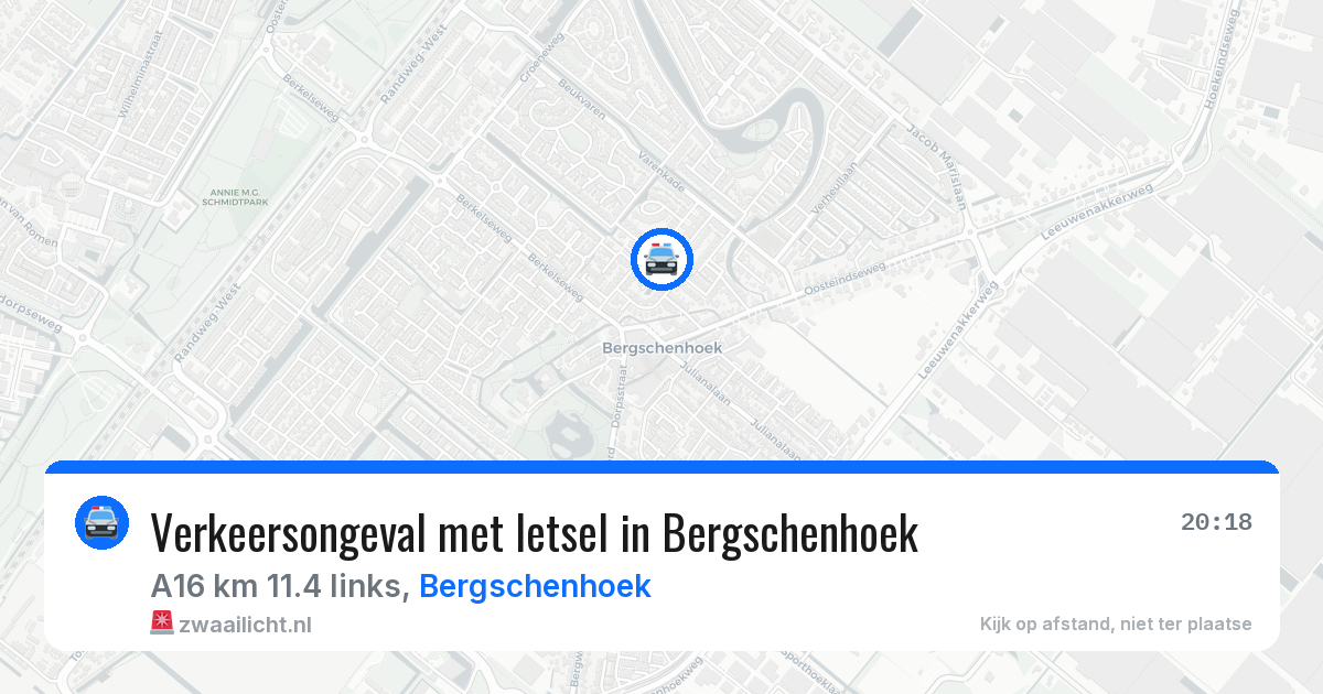 Verkeersongeval met letsel in Bergschenhoek — 22 mrt 2026