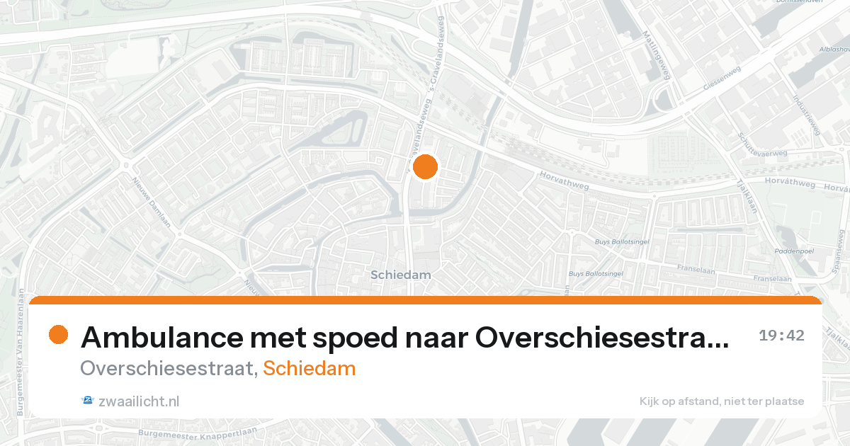 Ambulance met spoed naar Overschiesestraat in Schiedam — 14 jul 2026
