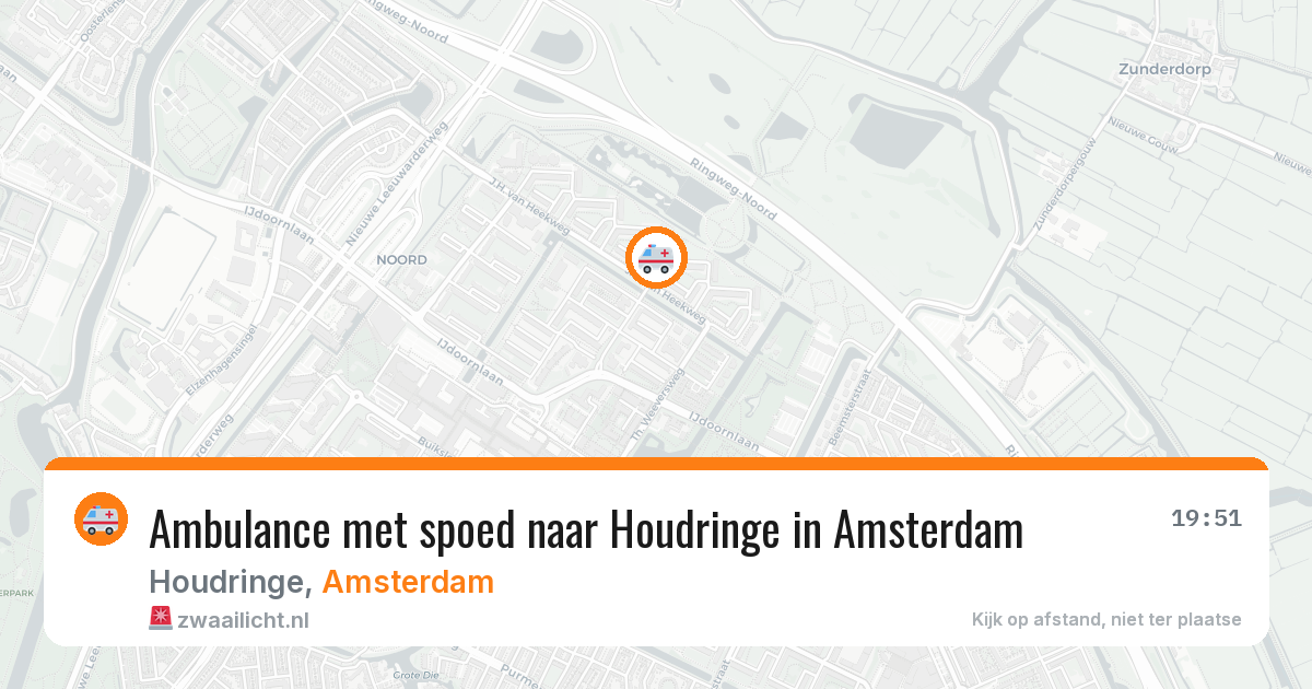 Ambulance met spoed naar Houdringe in Amsterdam — 20 mei 2026