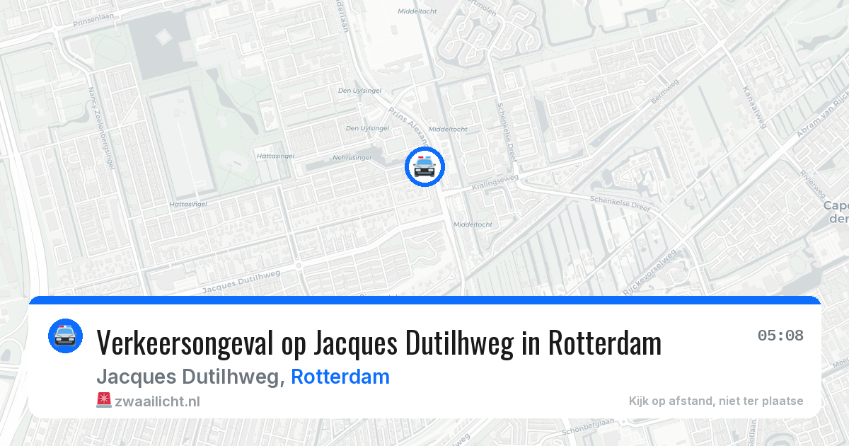 Verkeersongeval op Jacques Dutilhweg in Rotterdam — 9 feb 2026