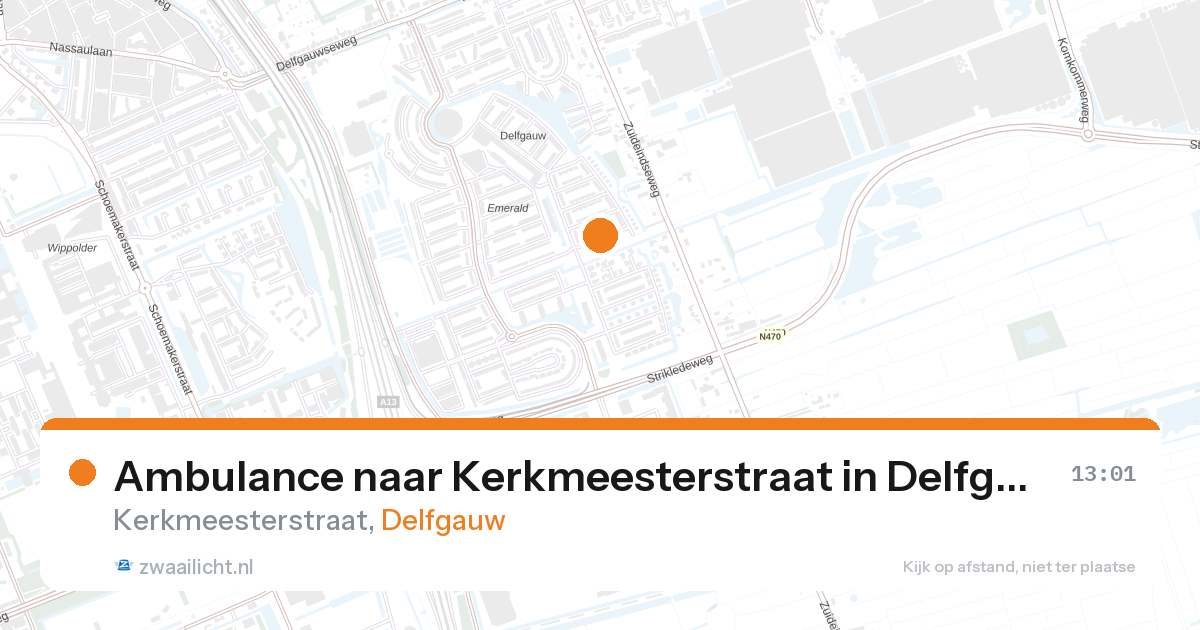 Ambulance naar Kerkmeesterstraat in Delfgauw — 22 mrt 2026