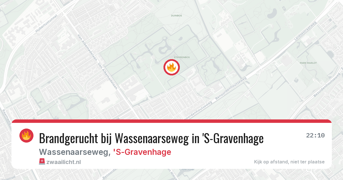 Brandgerucht bij Wassenaarseweg in 'S-Gravenhage — 19 jun 2026