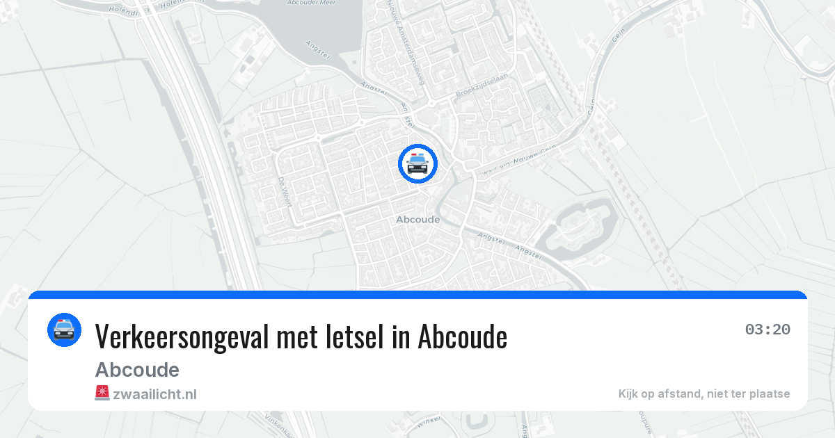 Verkeersongeval met letsel in Abcoude — 3 mei 2026