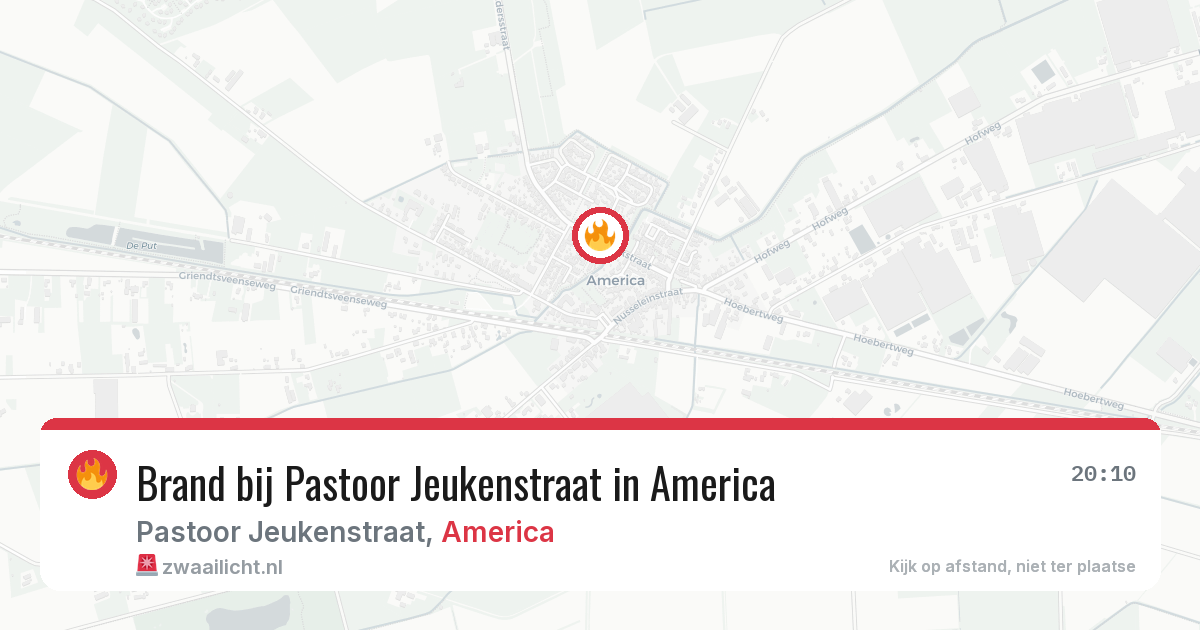Brand bij Pastoor Jeukenstraat in America — 28 mei 2026