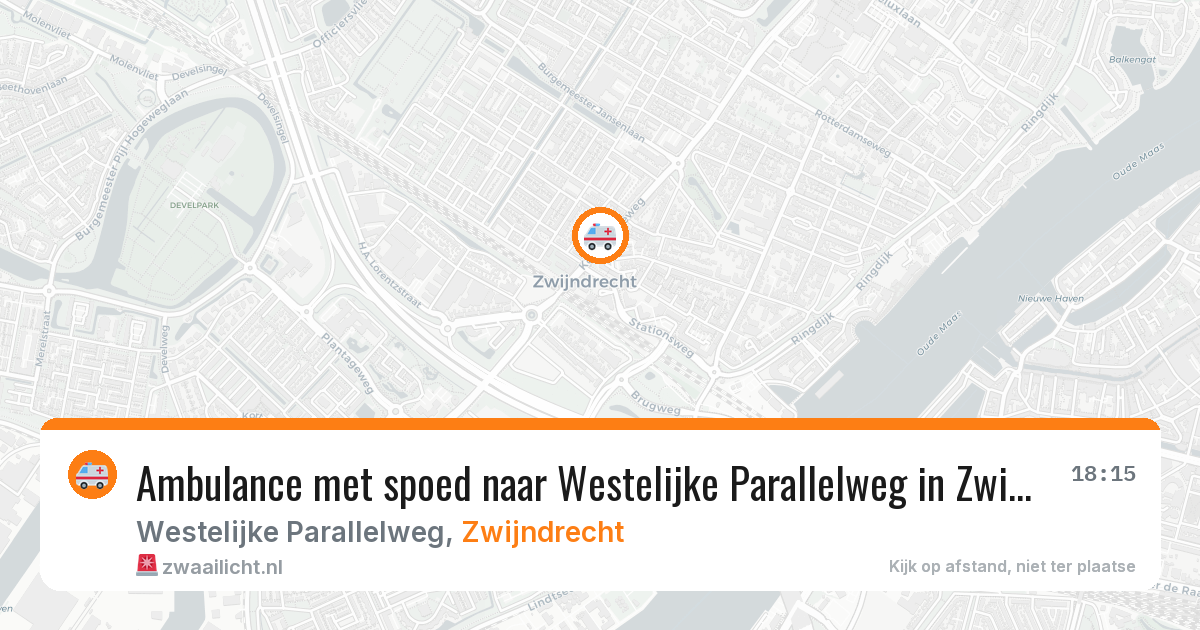Ambulance met spoed naar Westelijke Parallelweg in Zwijndrecht — 26 mei 2026